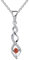 JO WISDOM Damen Halskette Sterling Silber 925,Kette Anhänger Unendlichkeit Infinity mit 3A Zirkonia Januar Geburtsstein Granatfarbe,Schmuck für Frauen