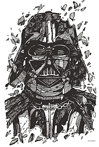 Komar Wandbild - Star Wars Darth Vader Drawing - Größe: 50 x 70 cm (ohne Rahmen) - Dekoration, Kinderzimmer, Poster, Kunstdruck