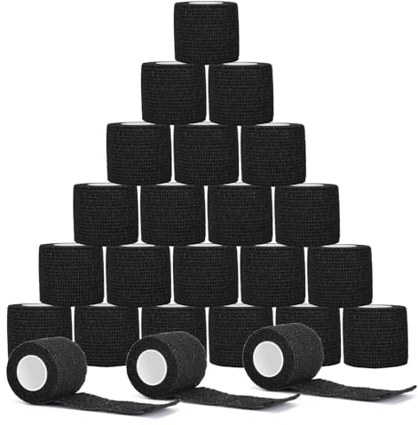 ATOMUS 24er-Pack Selbstklebende Bandage 5cm für Tattoo, Grip, Pet, Vet, First Aid, Sports, Wrist und Ankle