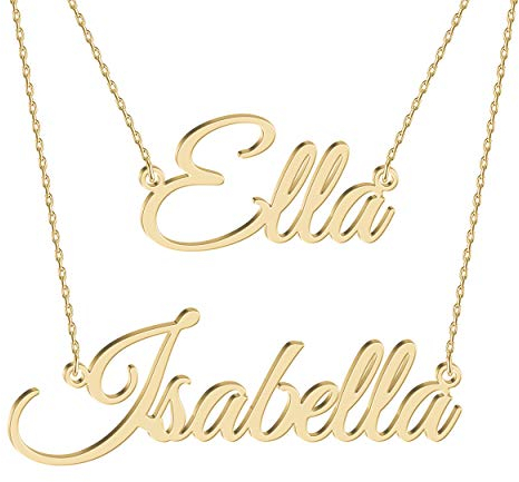 Joelle Jewelry Design Personalisierte Silber Namenskette Geschichteten Choker kette mit 2 Namen 18K Gold/Rosegold Vergoldet Schmuck Geburtstagsgeschenk Für Frauen Mädchen Mama Freundin Schwester Oma