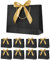 Gift Bags for Presents,Black Gift Bags with Ribbon Bow for Birthday,Wedding,Party,Christmas 12.6x9.8x3.9inches,(Black,8 Pack)