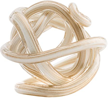 Torre & Tagus Orbit Glas-Deko-Kugel, 11,4 cm Durchmesser, Gold Metallic Weiß
