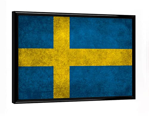 artboxONE Poster mit schwarzem Rahmen 18x13 cm Reise Flag of Sweden - Bild Sweden Swedish Europa