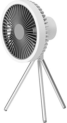 Kavolet Mini Tischventilator, Tragbarer Schreibtischventilator, 7-Zoll-LED-Hängeventilator mit Stativ, USB-Campingleuchten mit Ventilator, 3 Geschwindigkeiten, LED-Deckenventilator