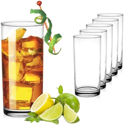 PLATINUX Trinkgläser aus Glas 280ml (max.300ml) Set 6-Teilig Getränkeglas Wasserglas Saftglas Longdrinkgläser