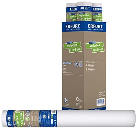 Erfurt Variovlies ECO GREEN überstreichbare Tapete ökologisches Glattvlies 4 Rollen 20 x 0,75m