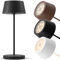 charlique® LED Tischlampe kabellos (schwarz) - Dinner Light 34 cm - Akku Tischleuchte mit USB, für innen und außen, warmes Licht - wetterfest für Balkon, Terrasse & Garten