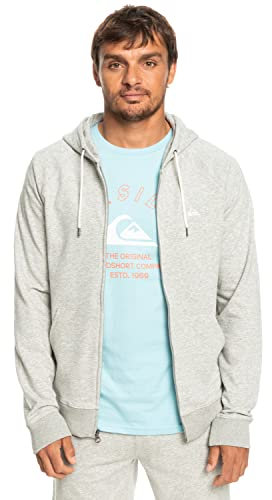 Quiksilver Homme Essentials Raglan Zip Sweater, Light Grey Heather, L EU