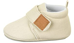 Sterntaler Krabbelschuhe uni - Baby Schuhe aus Canvas mit Klettverschluss - Baby und Kleinkind Hausschuh - aufgenähte Sternen Sohle rutschfest - Unisex Sneaker mit Jersey Futter, beige, Größe 20