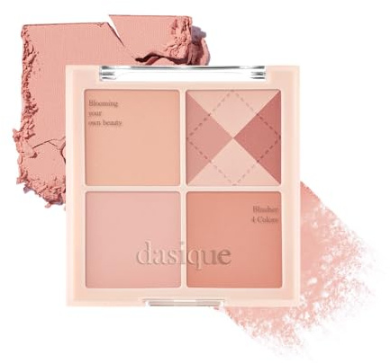 dasique Blending Mood Cheek #04 Beige Knit l Vegan, Cruelty Free l 4 Mixable Shades in Light, Long-Lasting Smooth Powder
