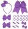 Bekecidi 20-Teiliges Haarschmuck-Set Mit Schleife, Haarnadel, Haarspangen, Gummiband, Stirnband, Band für Mädchen und Kinder (Lila)