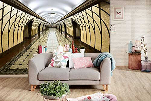 Vlies Fototapete U-BAHN IN ALMATY 375 x 250 cm (inkl. Kleister) - Vlies Tapete, Wandtapete, Wandbilder - Tapete für Wohnzimmer Schlafzimmer, Büro, Küche - Montagefertig