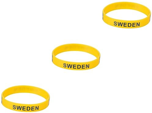 INOOMP 3 Sets Weiches Silikonarmband Schweden-flagge Sportarmband Für -party-zubehör Für Fans 6 Stück * 3
