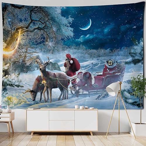 Sedomax Weihnachten Wandteppich Hängen Winter Nacht Schneeflocke Elch Santa Claus Hängen Kamin Decke Geschenk Hause Wand Dekorationen
