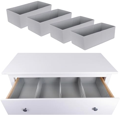 4x Organizer für Hemnes Kommode, Unterteilung für Schublade, 42 x 20,5 x 13cm, ideal für T-Schirts, Unterwäsche, Socken und BHs