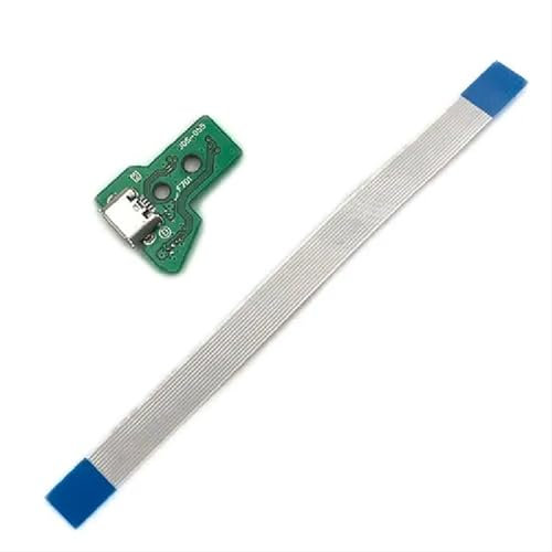 BARAC Placa Conector de Carga Puerto Micro USB para Mando PS4 JDS-050 / JDS-055 Reemplazo PlayStation4 + Cable Flex 12 Pin