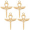 Beebeecraft 1 Box 10 Stück Kreuz Charms Anhänger 18K Vergoldetes Messing Ankh Kreuz Mit Flügel Charms Für DIY Schmuckherstellung Armband Halskette
