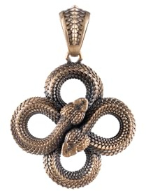 COPPERTIST.WU Doppelte Schlangen Anhänger Halskette, Amulett Schlangen Statement Charm Schmuck, Geschenk für Männer und Frauen