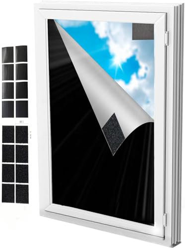 ZOYIZEN Dachfenster Rollo Verdunkelungsrollo, ohne Bohren, 900D Wasserdichtem Oxford-Gewebe, Thermo Sonnenschutz Silberbeschichtung Verdunkelungsrollo für Fenster, Größe 96x120cm