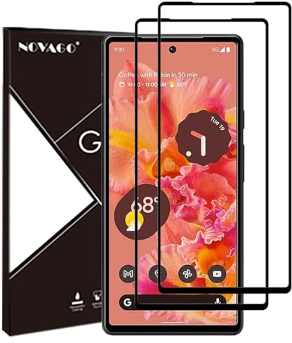 NOVAGO compatible avec Google Pixel 6 -Pack de 2 films vitre protection écran verre trempé résistant anti choc et anti explosion d'écran