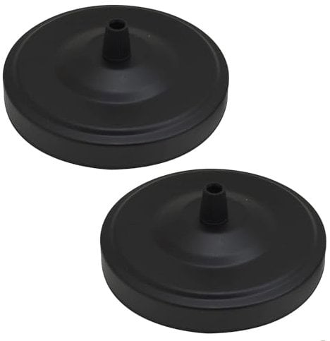 LEDSone 2 Pack Single Point Black Ceiling Light Fitting Plate for Vintage Pendent Lights, 108mm Metal Antique Side Fitting Ceiling Rose with Accessories for Hanging Ceiling and Wall Lamp.