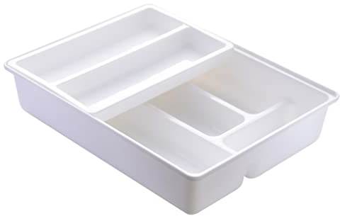 Separadores de cajones de cocina Bandeja for cubiertos, organizador de cajones de plástico deslizante de 2 niveles for utensilios, tarros y botes de almacenamiento, herramientas y artilugios de cocina
