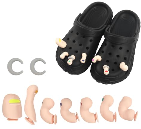 TINGTING Crocs Anstecker Zehen – 7 Stück Lustige Schuh Charms Set, 3D Zehenschuh Anhänger DIY Deko Zubehör Für Crocs Party Geschenk
