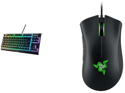 SteelSeries Apex 3 TKL - RGB Gaming-Tastatur & Razer DeathAdder Essential (2021) - Essentielle Gaming-Maus mit optischem 6.400-DPI-Sensor
