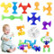33PCS Funny Suction Toys Bath Toys, Silicone Sucker Toys For Kids, Suckers Kids Sensory, Suction Cup Building Toy, Cute Sensory Toys Fidget Toys For 3 4 5 6 7 Year Old Boys Girls