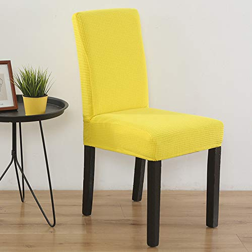 Stuhlhussen 6er Set Gelb Stretch Hussen Für Stühle, Abnehmbarer Waschbarer Stuhlüberzüge,Stuhlbezug Für Haus, Küche, Esszimmerstühle,Esszimmer Stühle