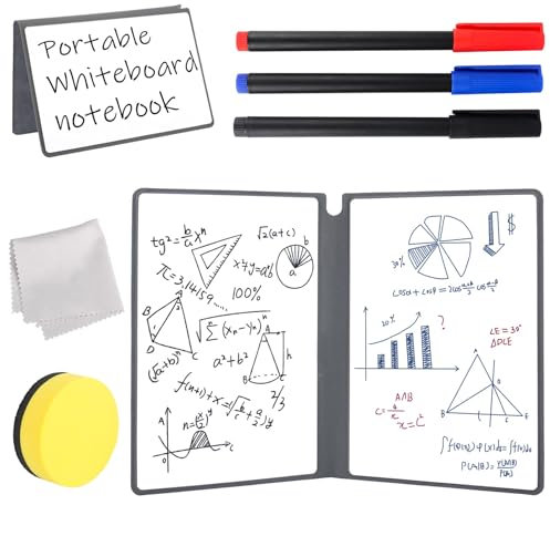 bssmmai Mini Whiteboard A5 24 x 16,5 cm Doppelseitig White Board Tragbar Abwischbar Desktop Whiteboard Schreibtafel