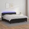 Azzrora Boxspringbett mit Matratze & LED Schwarz 180x200 cm Kunstleder Bockspringbett Schlafzimmerbett Boxspringbetten Boxspringbett Matratz Boxspringbett Mit Matratz