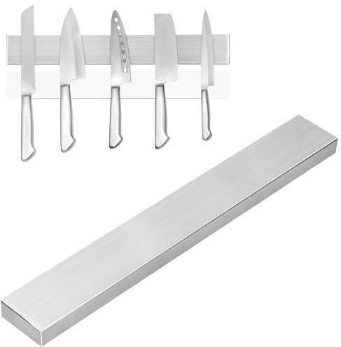 Porte-couteau magnétique 30 cm, bande magnétique pour couteaux en acier inoxydable, plaque aimantée murale, aucun perçage nécessaire, aimant super puissant, adapté à tous les couteaux