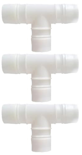Lot de 3 connecteurs cannelés en forme de T de 25 mm, raccord barbelé égal à 3 voies, connecteurs de tuyaux en plastique, adaptateur d'union de raccommode, adaptateur de raccord à 3 voies