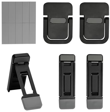 MAIXINNEW 4 Pcs Keyboard Riser Feet, Laptop Riser Feet Hidden Black, Mini Laptop Stand Foldable, Self Adhesive Laptop Keyboard Stand with Replacement Silicone Pads