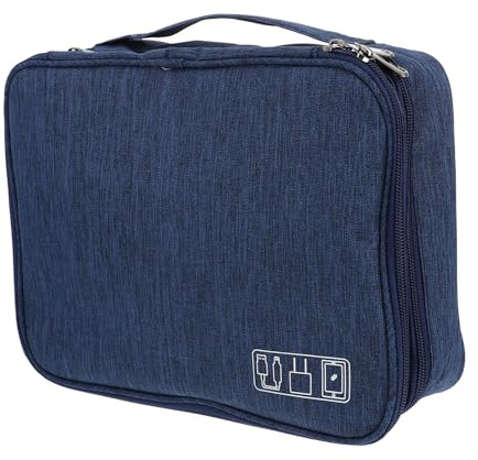 Operitacx Electronic Accessory Bag Digital Storage Pouch for Earphones Power Bank and Portable Hard Drive with Smooth Zipper and Mesh Compartments for Organized Travel