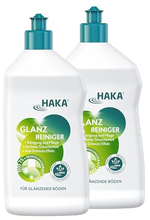 HAKA Glanzreiniger, 2x 750 ml, Bodenreiniger & Glanzpflege, streifenfrei | Verleiht langanhaltenden Bodenglanz, Allzweckreiniger für versiegelte Böden, pH-neutral, Frischeduft