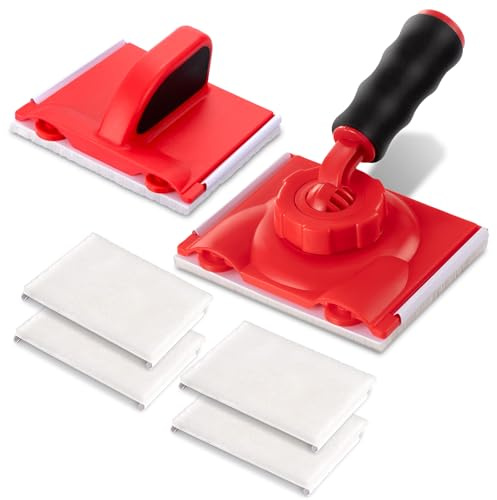 Cretosou 2 stycken färgkantskärare Paint Edger röd, kantmålare måla färgkanter verktyg med 4 ersättningsfärgkuddar, latexfärg paint pad för vägg tak inskärning målning hörn kanter (6, röd)