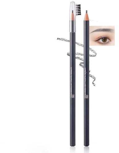 Grey Waterproof Sweat-Resistant Eyebrow Pencil With Integrated Spoolie Brush For Natural-Looking Brows - Ultra-Fine Tip For Effortless Application And Buildable Colour (05 Grey)
