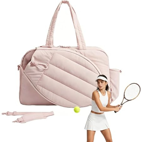 FOUTP Tennis Tragetasche Damen Sporttasche mit separatem Schlägerfach Große Wochenendtasche aus Oxford Gewebe Reisetasche für Tennis Sport und Geschäftsreise