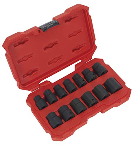 Sealey Impact Metric Sockets Lock-On 1/2 Sq Dr in Moulded Case 10mm - 24mm 13pc ** Sealey_AK5616M **