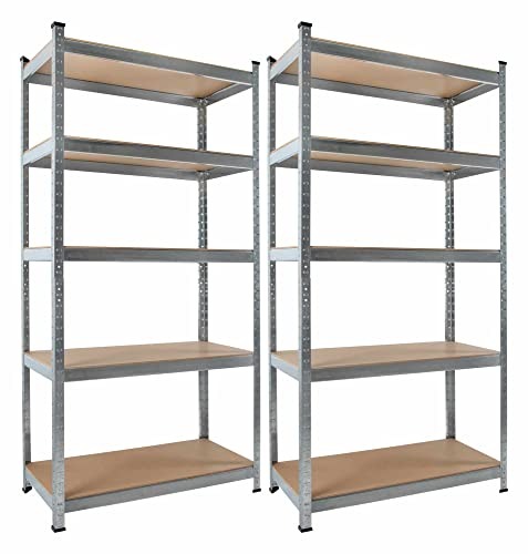 Stagecaptain 2X Set Heavyrack Lagerregal - 5 variabel montierbare Böden - Metallkonstruktion verzinkt - auch als Werkbank umbaubar - Tragkraft pro Boden max. 175 kg - Tragkraft gesamt 875 kg