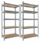 Stagecaptain 2X Set Heavyrack Lagerregal - 5 variabel montierbare Böden - Metallkonstruktion verzinkt - auch als Werkbank umbaubar - Tragkraft pro Boden max. 175 kg - Tragkraft gesamt 875 kg