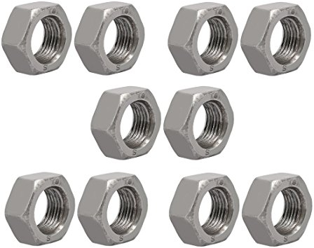 sourcing map 10Stk. M16 x 1,5mm Feingewinde Kohlenstoffstahl Links Hand Sechskantmuttern de