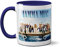 Mamma Mia Tasse, Keramik, Motiv Here We Go Again, Blau