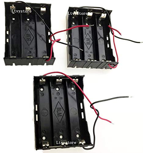 18650 Battery Case Holder, 3 Pcs 3 Slots x 3.7V 11.1V DIY Battery Storage Box, in Series Black Plastic Batteries Case for 3 x 18650, by Ltvystore