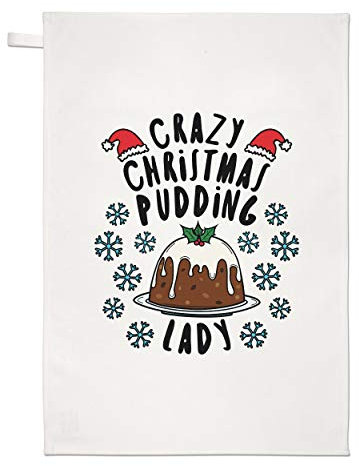 Verrückte Weihnachten Pudding Damen Schneeflocken Geschirrtuch Spüllappen