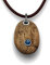 Anhänger Holzkiesel oval aus echtem Treibholz – Unikat | Kyanit - groß | Fassung aus 925 Sterling Silber | Charm P3128
