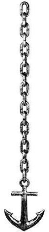 PARTY DISCOUNT Deko-Kette mit Anker, Silber-grau, ca. 106 cm