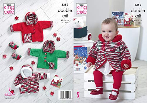 King Cole Big Value DK & Glitz DK Knitting Pattern 5352 - Coats Pattern - 16-22 Inches